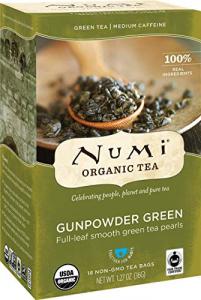 Numi Organic Tea Gunpowder Green, 18 Ct Box of Tea Bags (Pk of 6)