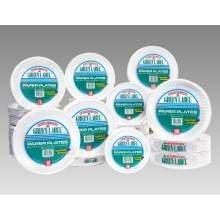 AJM Packaging White Uncoated Green Label Paper Plate, 9 inch - 1