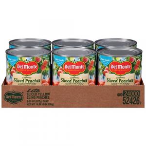 Del Monte Sliced Yellow Cling Peaches in Extra Light Syrup, 29 Ounce Can - 6 per case