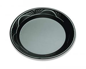 D and W Fine Pack Polystyrene Black Pearl Plate, 10.25 inch - 50