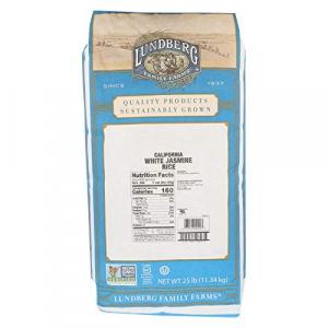 Lundberg Family Farms Eco-Farmed Jasmine American Rice, 1 x 25 lb Case