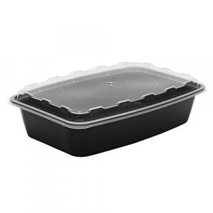 Cubeware CR-1156B Rectangular Plastic Containers 56Oz Black & Cl