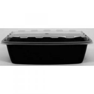 Cubeware Rectangular Black Plastic Reusable Microwavable Contain