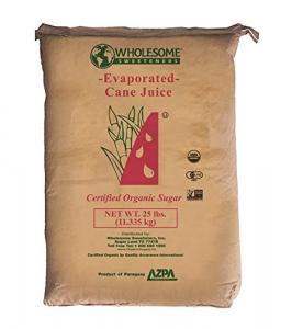 Wholesome Organic Cane Sugar, 25 lb, Single Unit