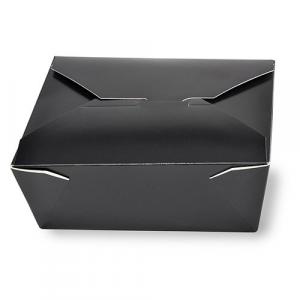 Royal #8 Black Folded Takeout Box, 6" x 4-3/4" x 2.5", 300 Count