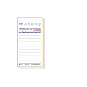 WAITER PAD, NO CARBON3 PART,8 LN, WHI 50/50S