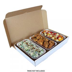 Full Pan White 21" x 13" x 3" Corrugated Catering Box, Case of 50