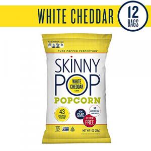 SkinnyPop Popcorn, Skinny Snack, White Cheddar, 1 Oz (Pack of 12)