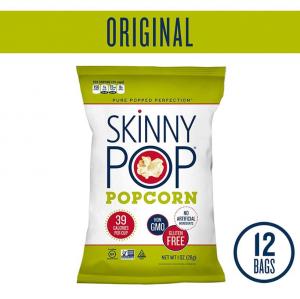 SKINNYPOP Original Popped Popcorn, Individual Bags, Gluten Free Popcorn, Non-GMO, No Artificial Ingredients, 1 Oz 12pk