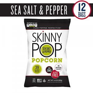 SKINNYPOP Sea Salt & Pepper Popcorn, Individual Bags, Gluten Free Popcorn, Non-GMO, No Artificial Ingredients, A Delicio