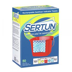 Sertun 9650 Colour Changing Sanitizer Indicator Towels Wht/Yel, 13.5X18 Inch