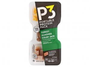 P3 Turkey Cheese with Almonds Convenience Meal, 2 Ounce -- 10 pe