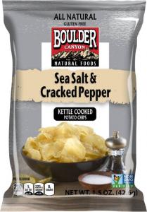 Boulder Canyon Kettle Cooked Potato Chips Sea Salt & Pepper (1.5 Oz, Pack Of 55)