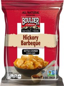 Boulder Canyon Hickory Barbeque Kettle Cooked Potato Chips - 2 oz. bag, 8 per case
