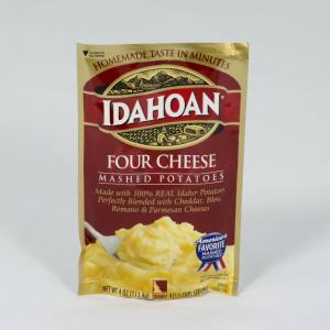Idahoan Mashed Potatoes, Four Cheese, 4-Ounce Package (12 Pack)