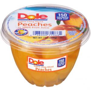 Dole Sliceds Peach In 100% Fruit Juice (7 Fl.Oz. Cups, 12 Per Case)