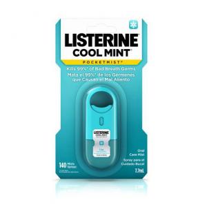 Listerine Pocketmist Cool Mint Oral Care Mist 7.7ml 6Ct (Pk OF 6)
