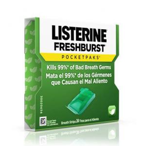 Listerine Cool Pocketpaks Fresh Burst Breath Strips 24Each 12Count (PACK OF 12)
