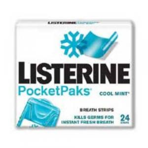 Listerine PocketPaks Cool Mint Flavored Breath Strips 24Each 12C
