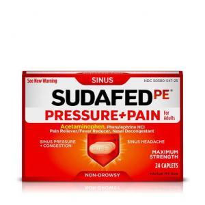 Sudafed Pressure & Pain Caplets 24Each 6Count (PACK OF 12)