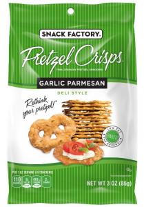 Snack Factory Pretzel Crisps, Garlic Parmesan, 3 Ounce (8 Pack)