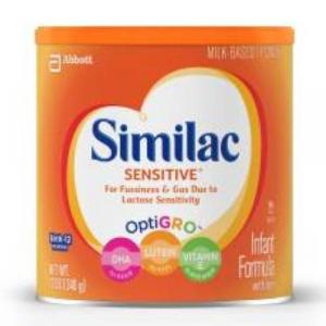 Similac Sensitive Infant Formula with Iron Powder, 12.0 oz can, (Pack of 6)