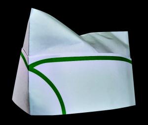 CELLUCAP RC100 Low Profile Overseas/Soda Jerk Hat, Tissue Crown, GREEN STRIPE, Box of 100