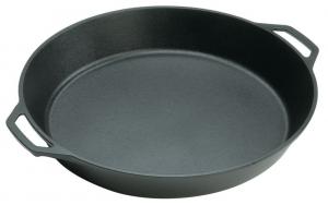 Lodge Seasoned Cast Iron Skillet with 2 Loop Handles - 17 Inch Ergonomic Frying Pan
