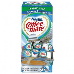 NESTLE COFFEE-MATE Coffee Creamer, Sugar Free French Vanilla, liquid creamer singles, Pack of 50