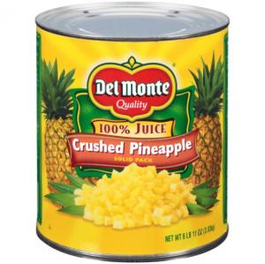 Del Monte Crushed Pineapple in 100% Juice, 107 Ounce (Pack of 6)