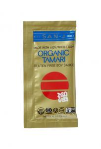 San J Organic Wheat Free Tamari Soy Sauce Gluten Free Non-GMO Gold Label Travel Packs, 200-Count Packages