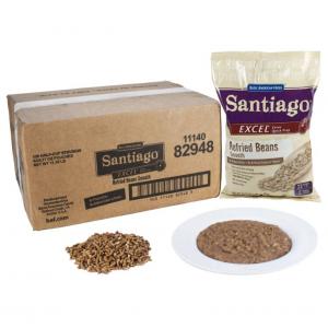 Santiago Smooth Refried Beans - 29.77 oz. pouch, 6 pouches / case