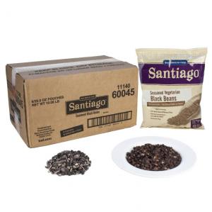 Santiago Seasoned Black Beans - 26.9 oz. pouch, 6 pouches per cs