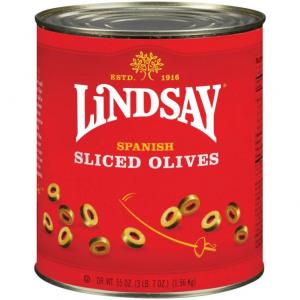 Lindsay Sliced Grn W/O Pimento, 55 Ounce (6 Pack)