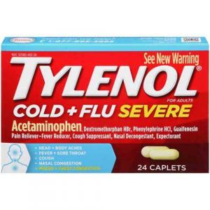 Tylenol Cold Plus Flu Severe for Adults 24Count (CASE OF 8 OF 6 PACK)