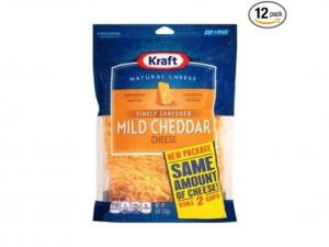 Finely Shredded Cheese Mild Cheddar 8oz (PACK OF 12)
