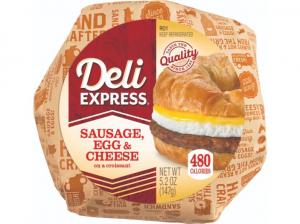 Deli Express Hot To Go Sausage, Egg And Cheese Croissant (5.2 OZ, 10 Per Case)