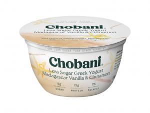 Chobani Greek Yogurt Less Sugar Vanilla Cinnamon Case 5.3oz (PACK OF 12)
