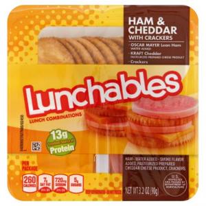 Kraft Heinz Oscar Mayer Lunchables Ham & Cheddar Crackers 3.2oz (PACK OF 16)