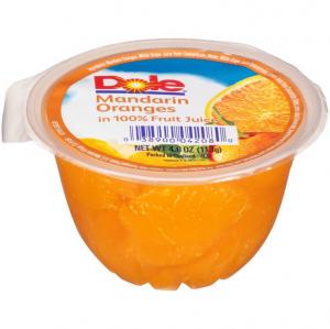 Dole Mandarin Fruit Bowl in Juice 4 oz, Pack of 36