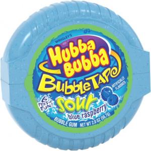Hubba Bubba Sour Blue Raspberry Bubble Tape, 2 Ounce - 144 per case