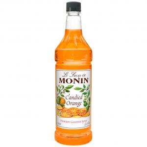 Monin Candied Orange Flavoured Syrup, Plastic Bottle (1 Ltr, Pack Of 4)