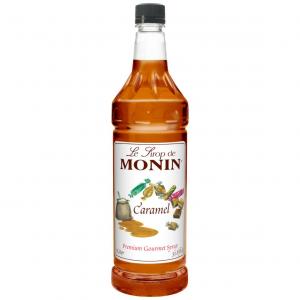 Monin Candied Caramel Flavoured Syrup, Plastic Bottle (1 Ltr, Pack Of 4)
