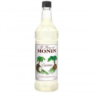 Monin Candied Coconut Flavoured Syrup, Plastic Bottle (1 Ltr, Pack Of 4)
