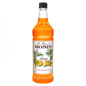 Monin Candied Mango Flavoured Syrup, Plastic Bottle (1 Ltr, Pack Of 4)