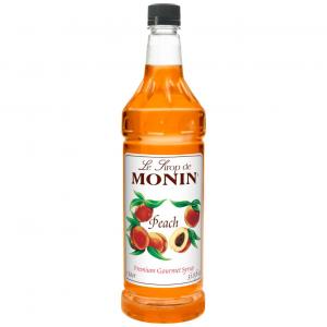 Monin Candied Peach Flavoured Syrup, Plastic Bottle (1 Ltr, Pack Of 4)