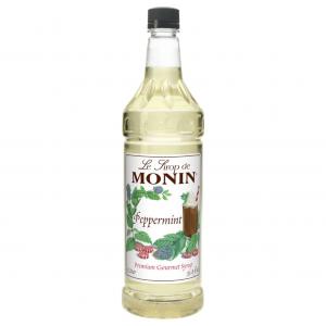 Monin Candied Peppermint Flavoured Syrup, Plastic Bottle (1 Ltr, Pack Of 4)