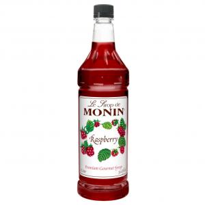Monin Raspberry Premium Gourmet Flavored Syrup (33.8 Ounce, Pack Of 4)