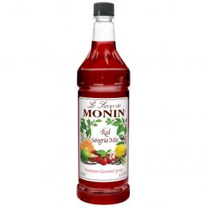 Monin Candied Red Sangria Flavoured Syrup, Plastic Bottle (1 Ltr, Pack Of 4)