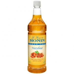 Monin Sugar Free Hazelnut Premium Gourmet Flavored Syrup (33.8 Ounce, Pack of 4)